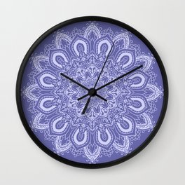 Elegant Periwinkle Purple Blue Boho Mandala Wall Clock