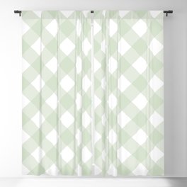 Green Pastel Farmhouse Style Gingham Check Blackout Curtain