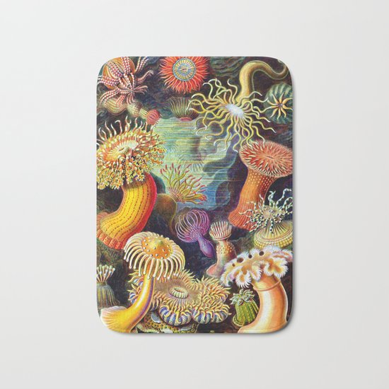 Under the Sea : Sea Anemones (Actiniae) by Ernst Haeckel Bath Mat