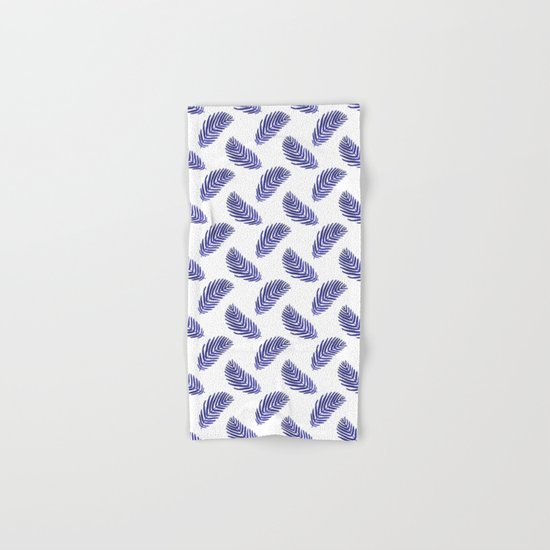 Indigo palm frond watercolor tropical monochromatic trendy dorm college summer vacation desert Hand & Bath Towel