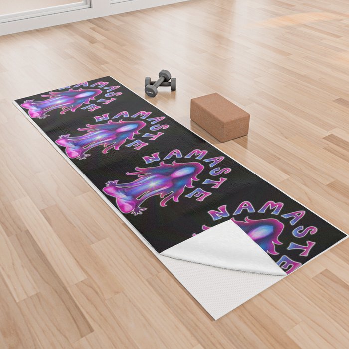 Namaste Psychedelic Yoga Silhouette Yoga Towel