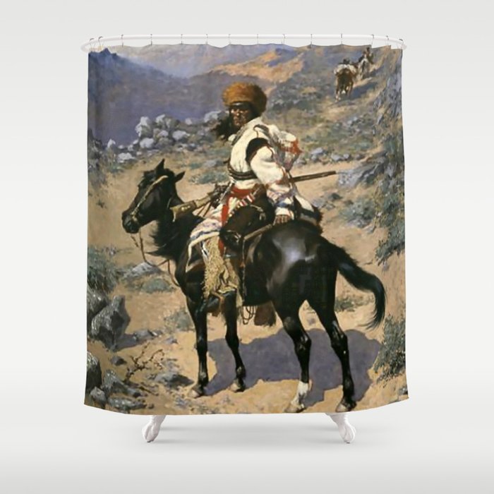 Frederic Remington Western Art “An Indian Trapper” Shower Curtain