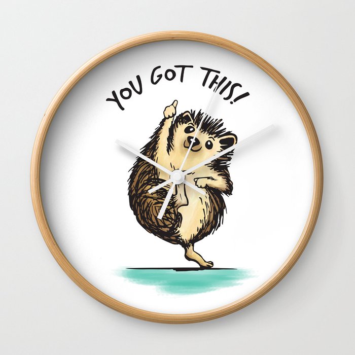 Motivational Hedgehog Wall Clock