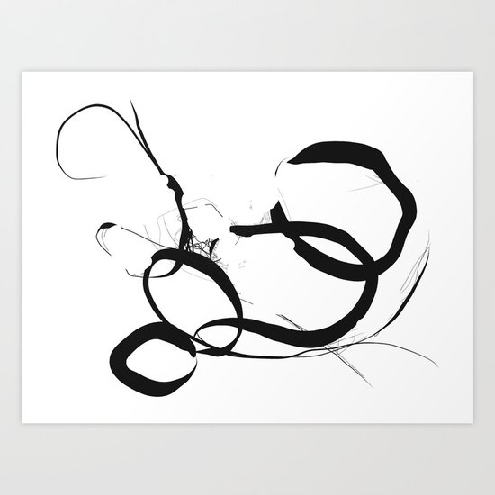 Abstract Line No. 1 Black and White Art Print