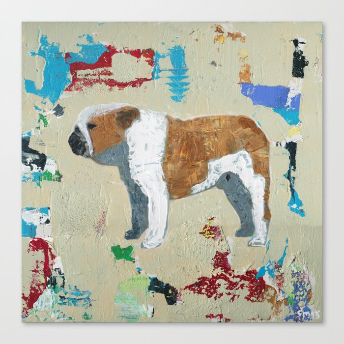 English Bulldog Abstract Art Canvas Print By Shawnmcnulty Society6