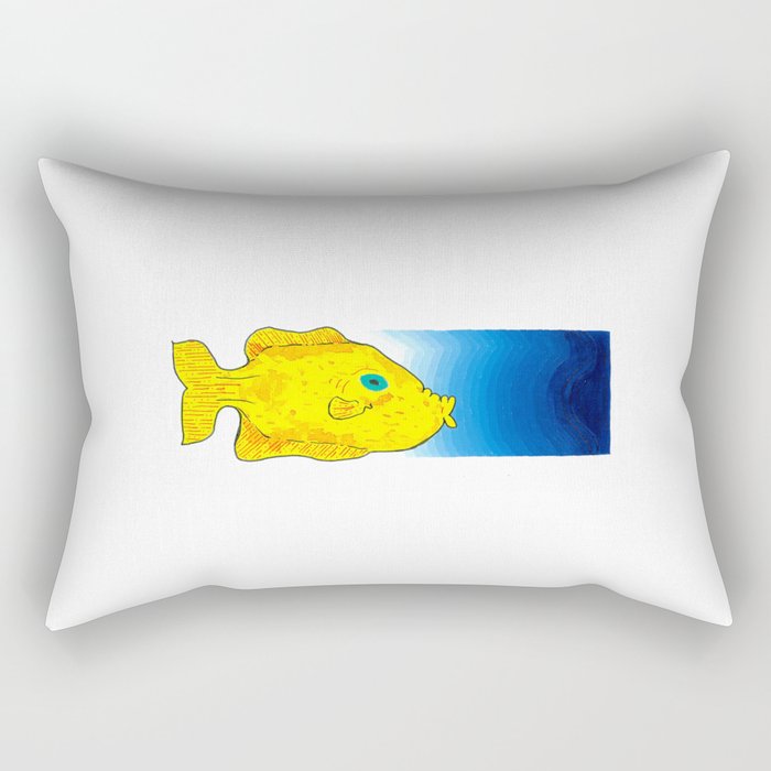 Yellow Fish (Babel Left) Rectangular Pillow