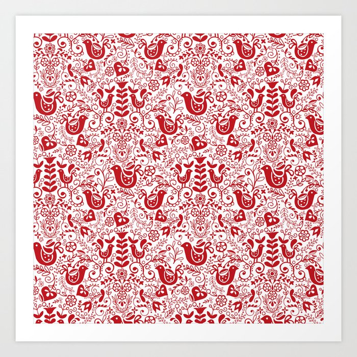 What The Folk - in red Art Print