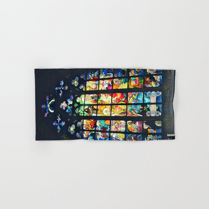Church Stain Glass Panel | Religion | Cathedral | European | Jesus | Travel Photography Painting Hand & Bath Towel