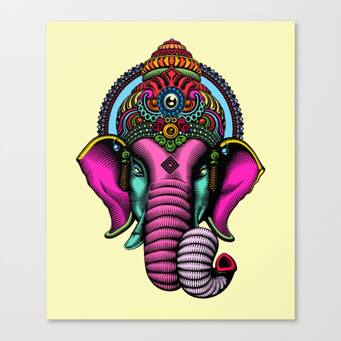 psychedelic elephant Canvas Print