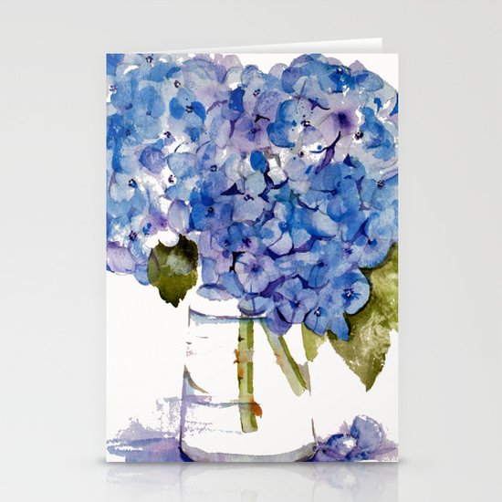 Hydrangea painting Stationery Cards