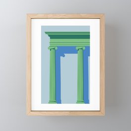 Ionic Entablature in Green Framed Mini Art Print