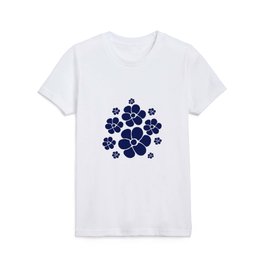 Flower Pattern - Blue and White Kids T Shirt