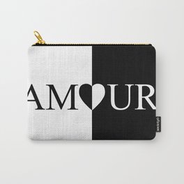 AMOUR LOVE Black And White Design Carry-All Pouch | Illustration, Lovedesign, Concept, Black and White, Valentineidea, Love, Amour, Amourdesign, Graphicdesign, Originallovedesign 