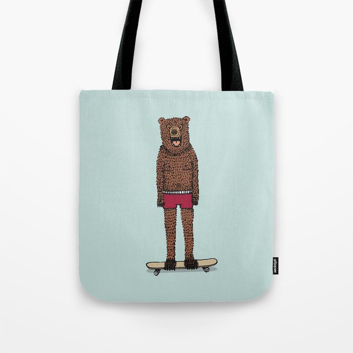 Bear + Skateboard Tote Bag