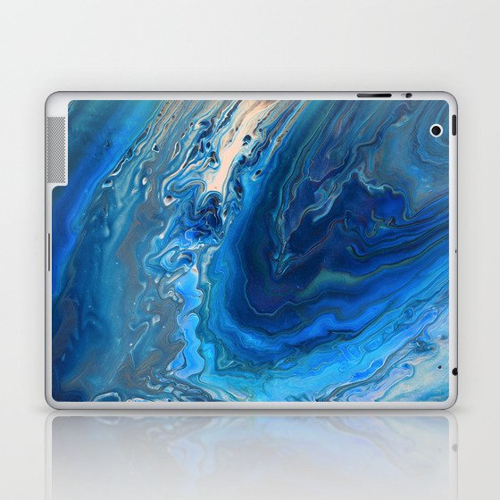 Blue Marble Agate Texture Laptop & iPad Skin