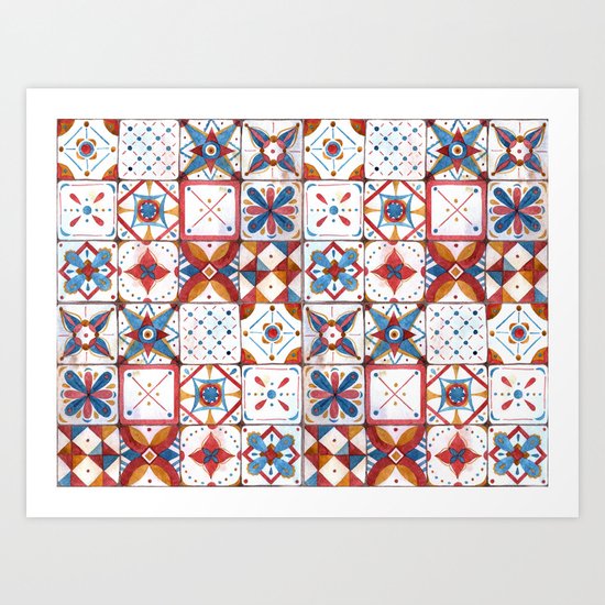 Tile pattern Art Print