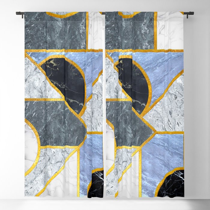 Geometric Marble Mosaic 01 Blackout Curtain