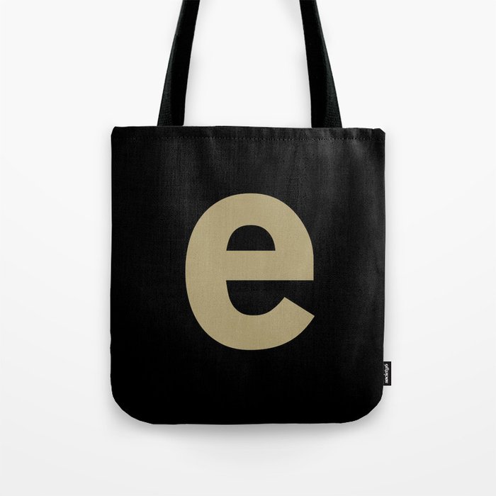 letter E (Sand & Black) Tote Bag