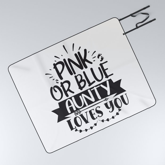 Pink Or Blue Aunty Loves You Picnic Blanket