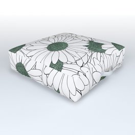 Daisy Mint Outdoor Floor Cushion