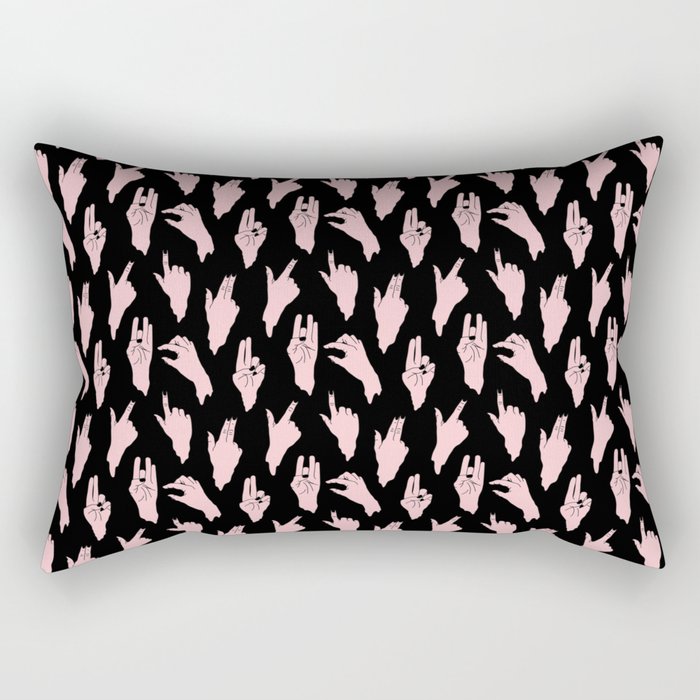 pink n black swipes Rectangular Pillow