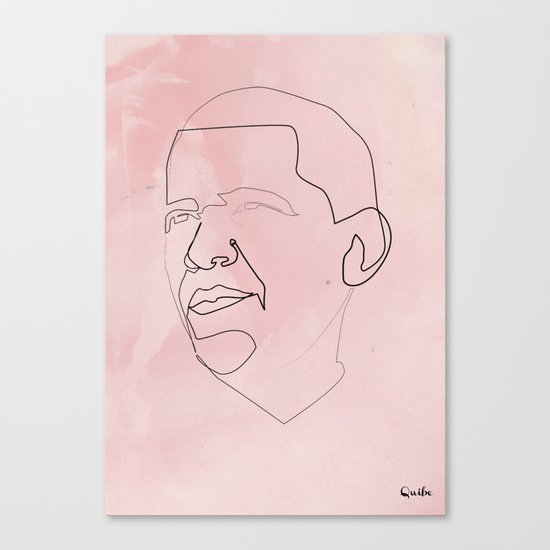 One line Obama Canvas Print
