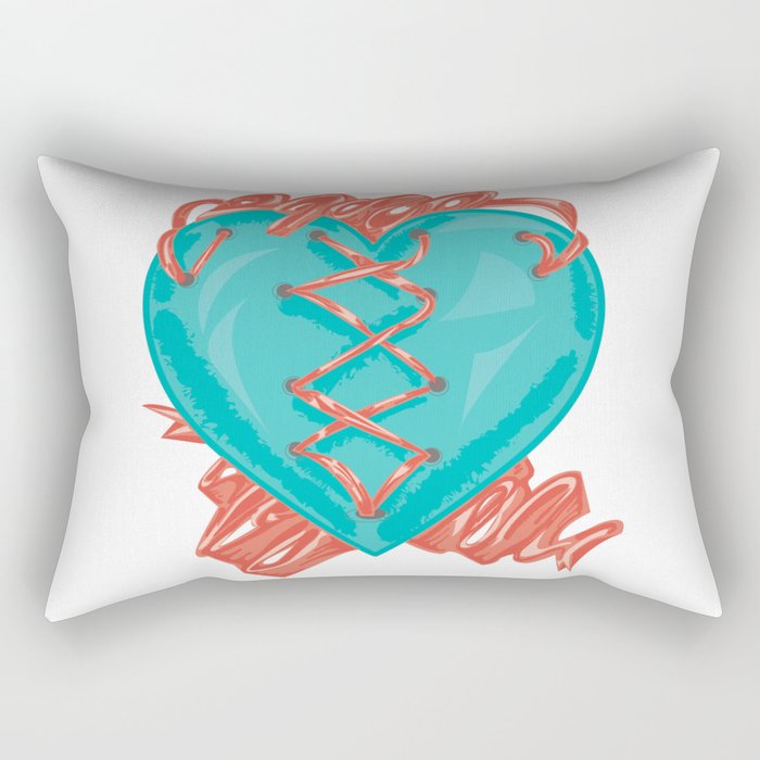 Ribbon Heart Rectangular Pillow