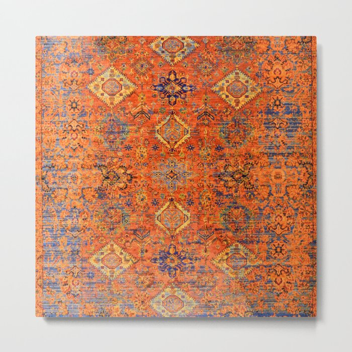 Oriental Vitange Moroccan Rug Design Metal Print