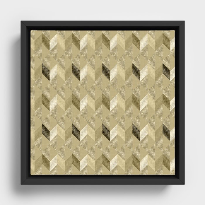 Ornament in brown Framed Canvas