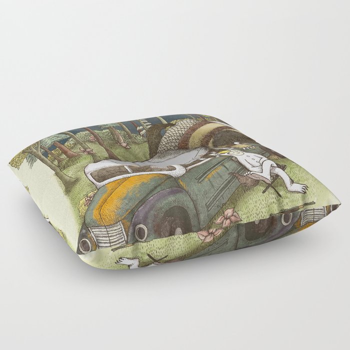 Into The Wild Things Floor Pillow