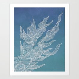 White waves of frost Art Print