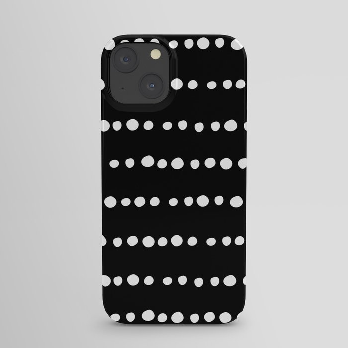 Spotted, Abstract, Black and White, Boho Print iPhone Case