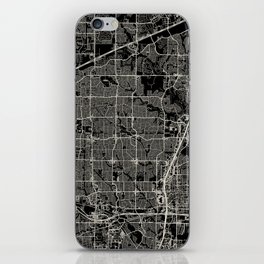 USA PLANO City Map - Black and White iPhone Skin