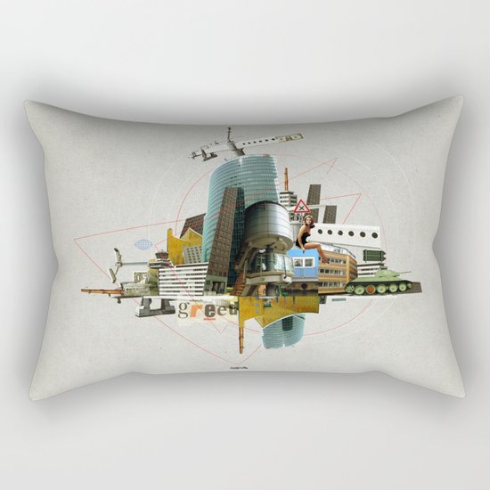Collage City Mix 3 Rectangular Pillow