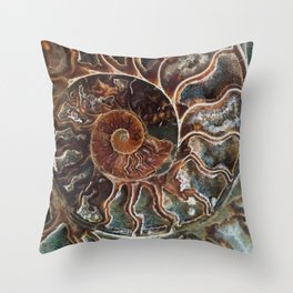 Fossilized Shell Throw Pillow