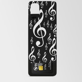 Clef Music Notes black and white Android Card Case