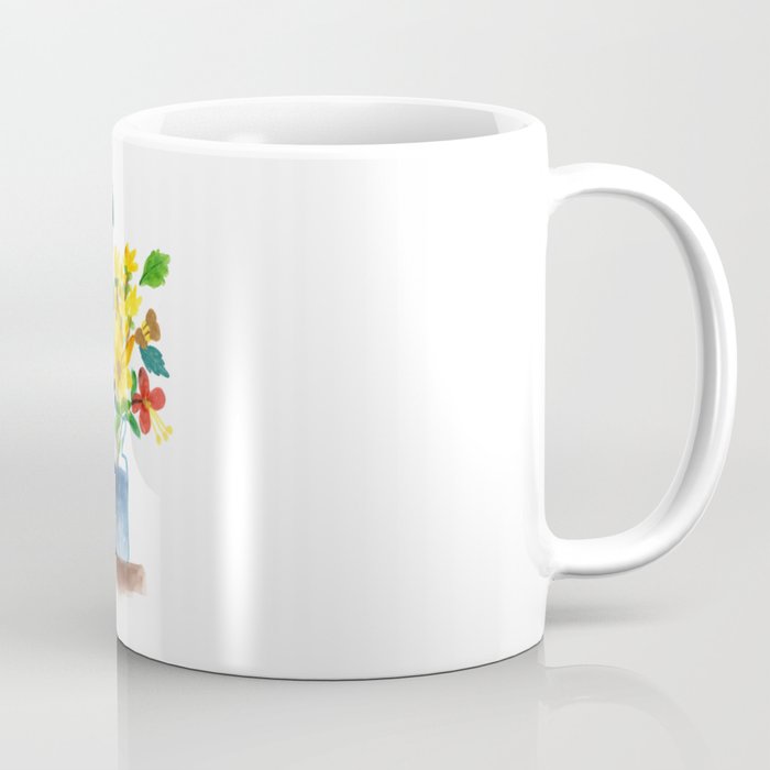 Bunch of flowers in the glass pot Coffee Mug