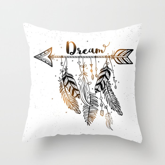 Beautiful Arrow With Feather Throw Pillow