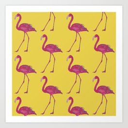 Sunny Flamingos Art Print