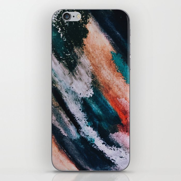 Chaos: a mixed media abstract in a variety of vibrant colors iPhone Skin