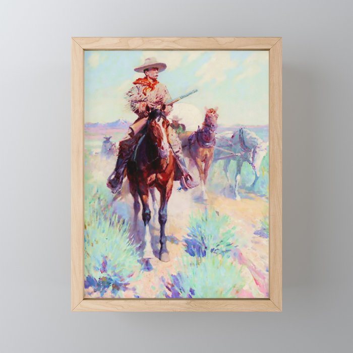 “Trail Boss” by W Herbert Dunton Framed Mini Art Print