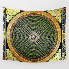 Om Buddhist Mandala Tibetan Xanadu Wall Tapestry
