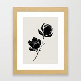 BLACK FLOWER SILHOUETTE   Framed Art Print