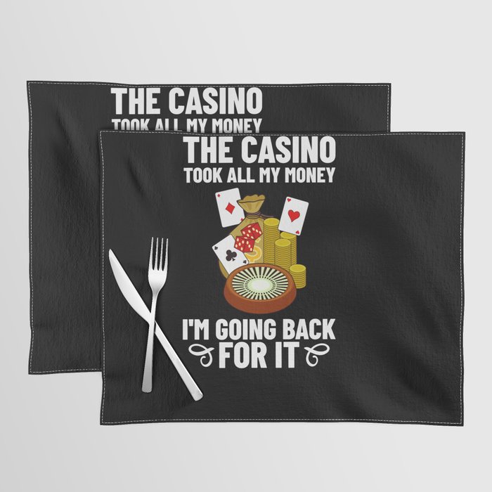 Casino Slot Machine Game Chips Card Player Placemat