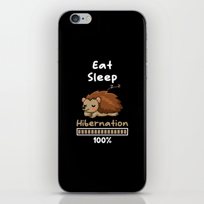 Eat Sleep Hibernation 100 Hedgehogs iPhone Skin