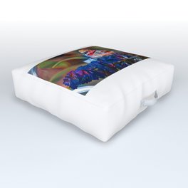 A butterfly on a colorful flower - Modern artistic illustration design Outdoor Floor Cushion
