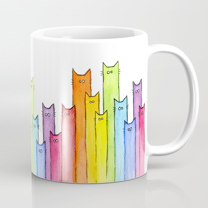 Rainbow of Cats Funny Whimsical Animals Coffee Mug
