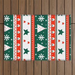 Knitted Christmas Pattern  Outdoor Rug