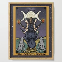 The Godddess Hecate In Tarot Card Serving Tray