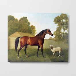 Dungannon, the Property of Colonel OKelly, Painted in a Paddock with a Sheep by George Stubbs Metal Print